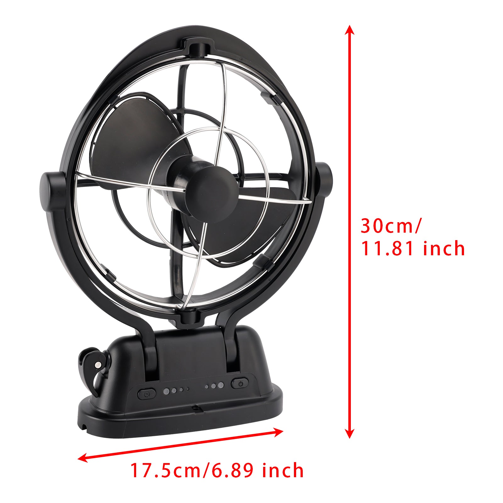 12V/24V Auto-Sensing Low-Power Draw Fan For Boats and RV Black