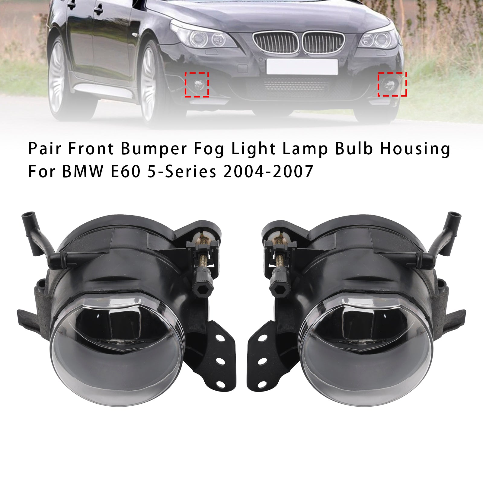 2004-2007 BMW E60 5-serie paar voorbumper mistlamp lampbehuizing