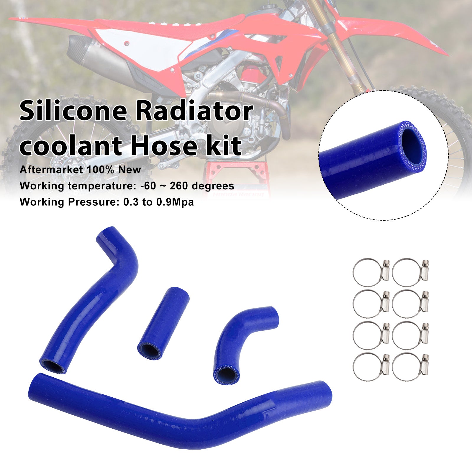 Silicone Radiator coolant Hose kit Fit For Honda CRF450R RX RWE 21-25