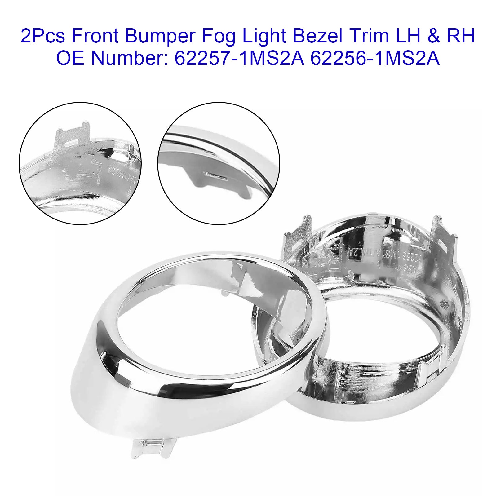 2 st främre stötfångarens dimljusram vänster & Höger för Infiniti G25 G37 M56 M37
