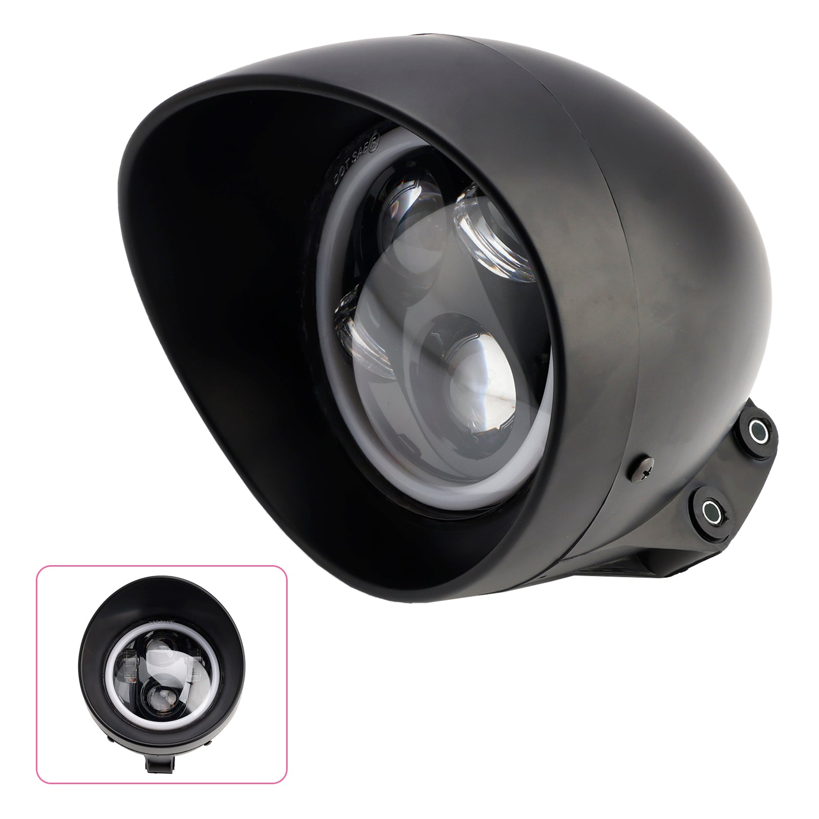 5.75" Phare avant universel à 4 ampoules pour moto, chromé