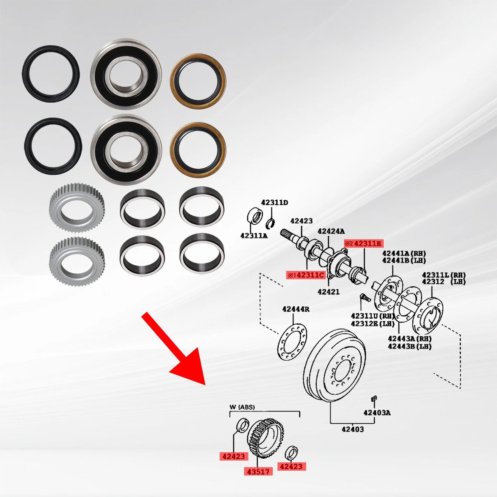 Kit de friction de plaque d'embrayage de transmission Toyota Tundra 2000-2006 24 pièces 90313-54001 725