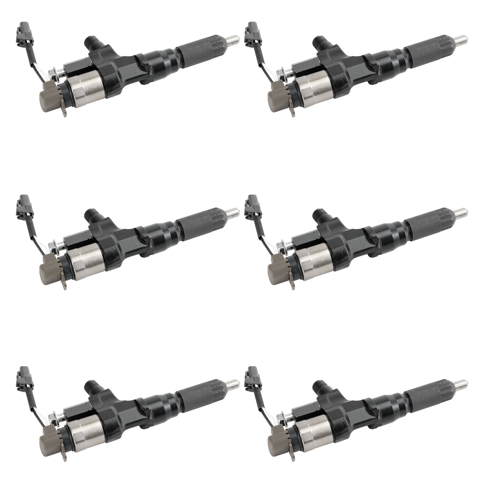 6PCS Fuel Injectors 095000-6593 Fit Hino J08E Fit Kobelco SK330-8