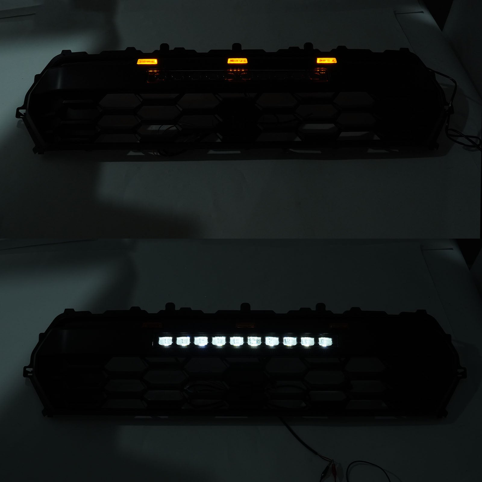 Black Front Bumper Grille Grill Fit Toyota Tacoma 2024+ With Led & Light Bar