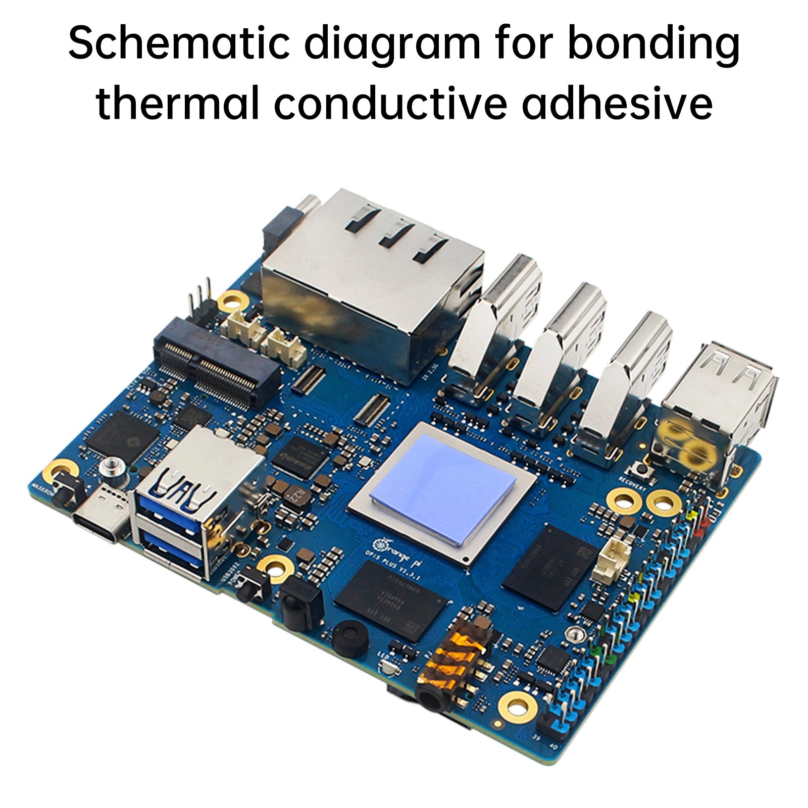 Orange Pi 5 Plus koellichaam Pi 5 Hoge temperatuurbestendigheid CPU-koellichaamkoeling