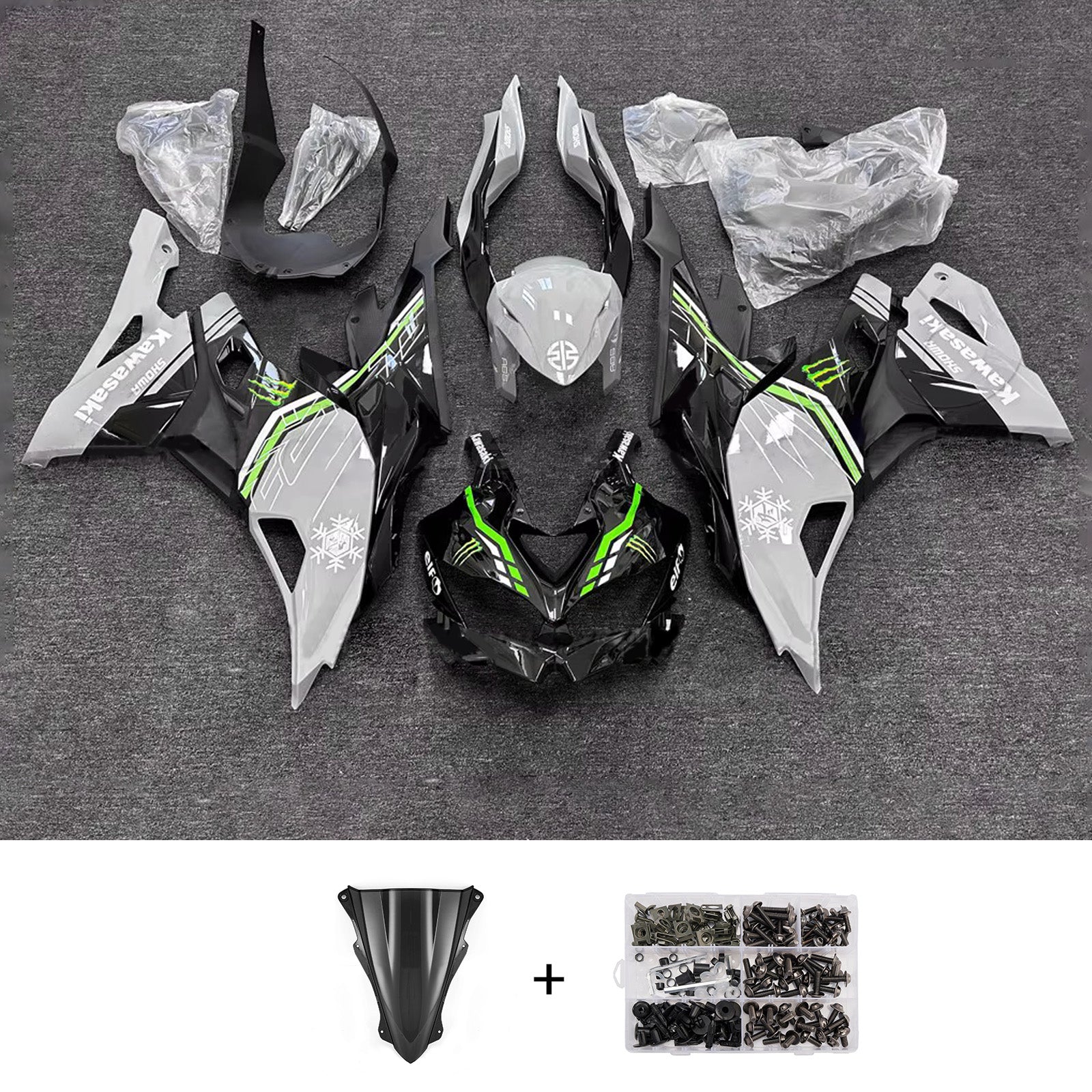 Kit carenatura iniezione adatto per Kawasaki Ninja ZX-25R ZX-4R ZX-4RR 2019-2025