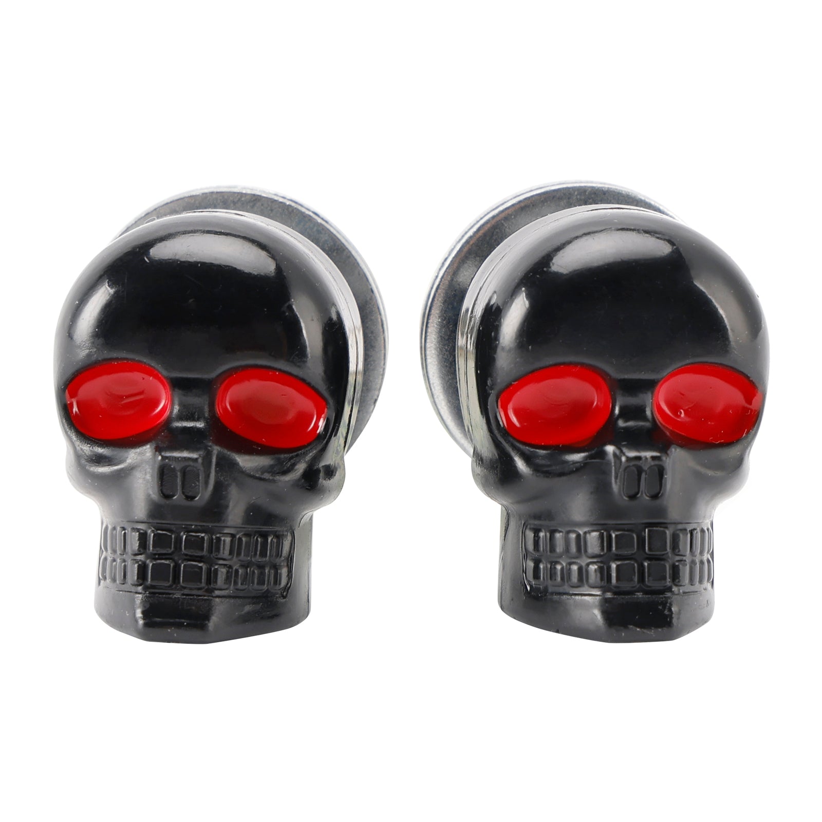 4x motorfiets fiets plastic zwarte schedel kentekenplaat bout op schroef op framemoer