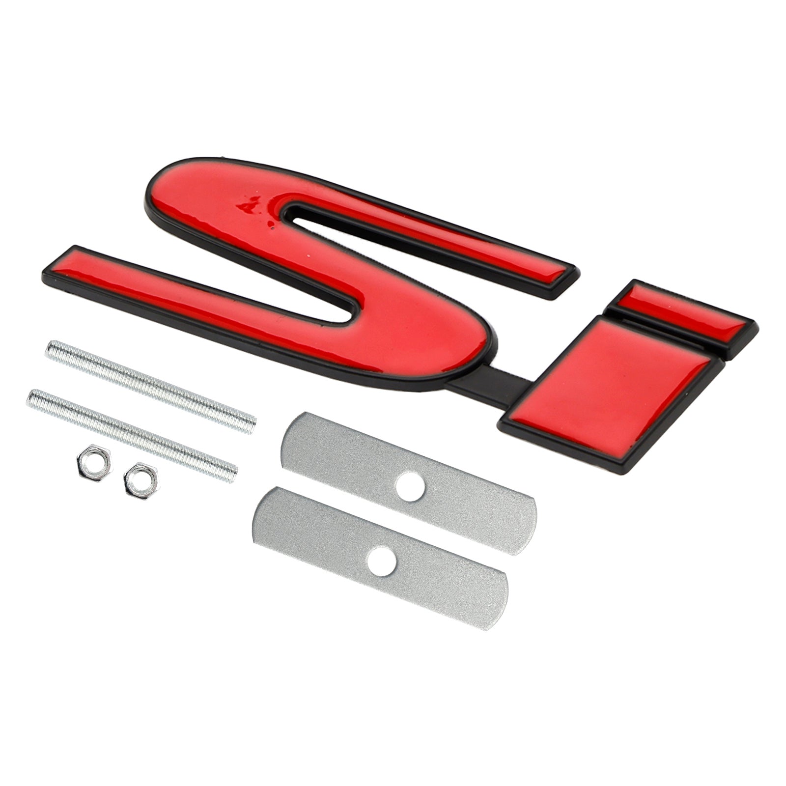 Si Front Grille Emblem Decal Badge for Honda red-black
