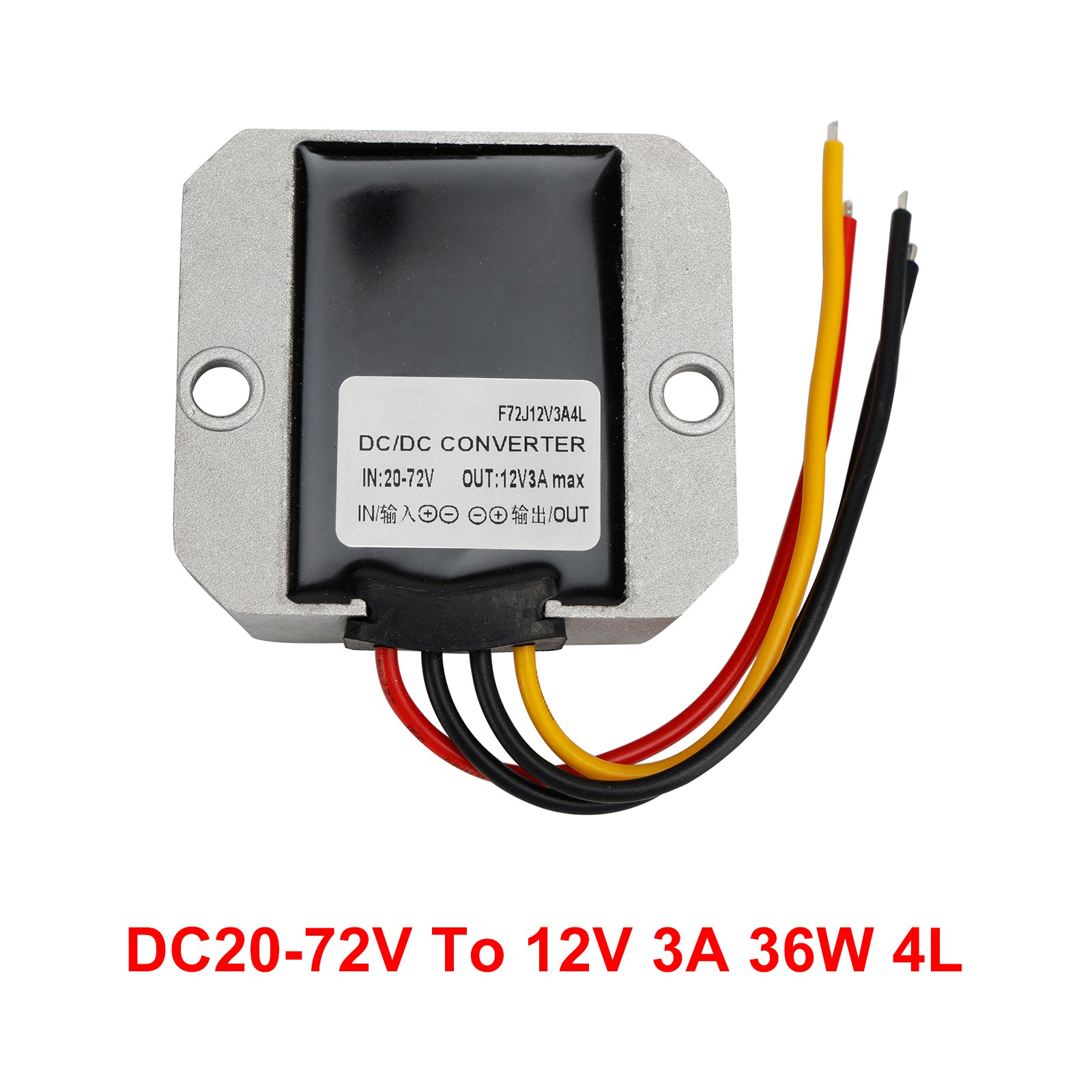 Régulateur de convertisseur d'alimentation abaisseur étanche DC 20-72V à 12V 3A 36W