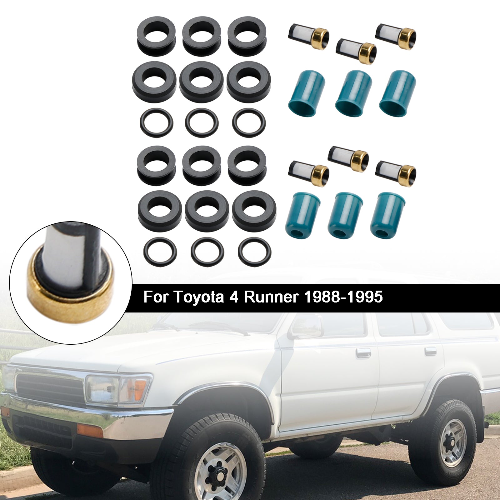 1988-1995 Toyota 3VZE 3.0L Truck Fuel Injector Repair Seal Rebuild Kit