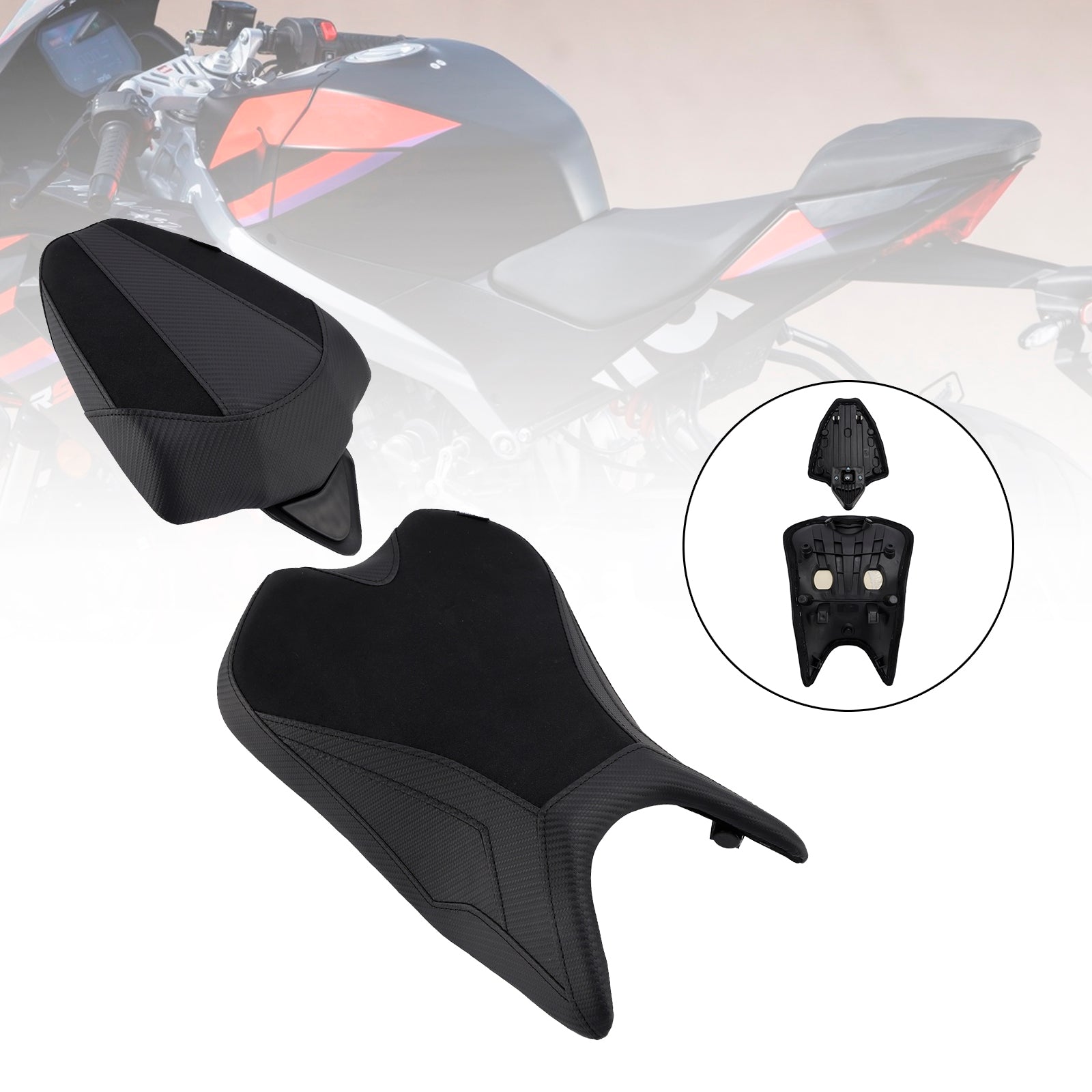 Driver&Passenger Seat Kit Cushion Pu Fit Red For Aprilia Rs457 Rs 457 2024-2025