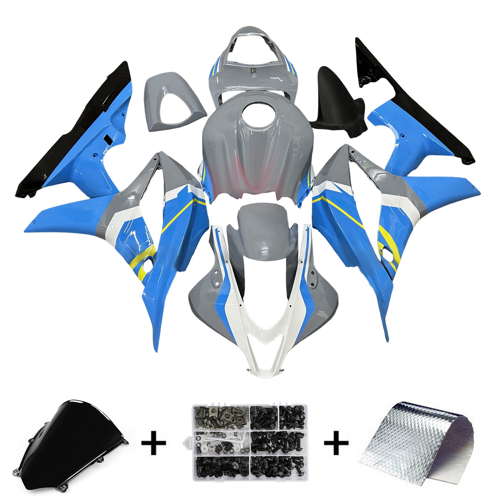Injektionsmässa Kit Bodywork Plastic ABS för Honda CBR600RR 2007-2008 F5