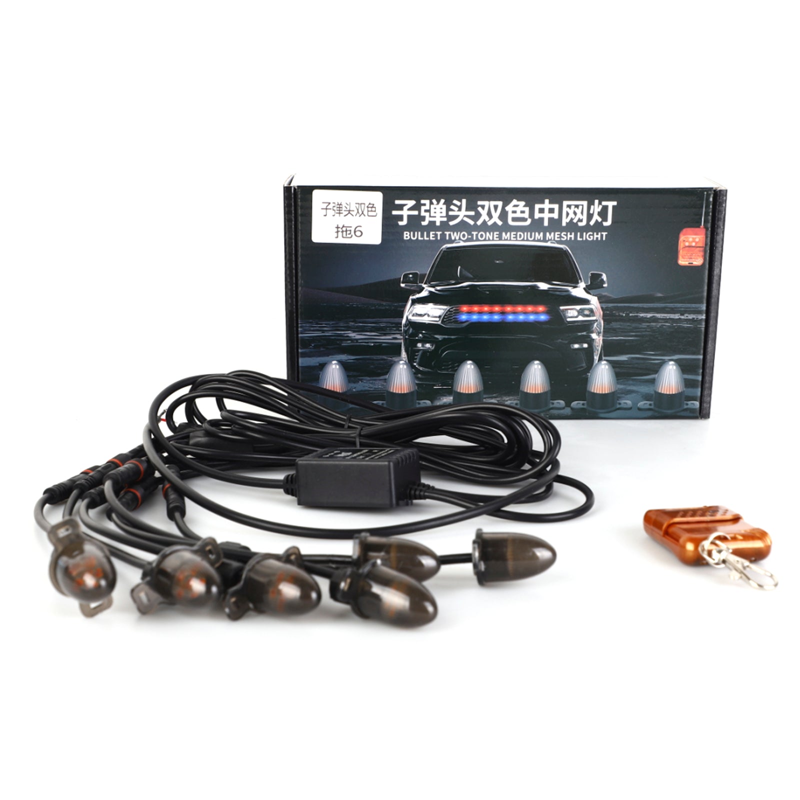 Grade frontal de 6pcs LED de iluminação piscando a cabeça da cabeça para carro universal