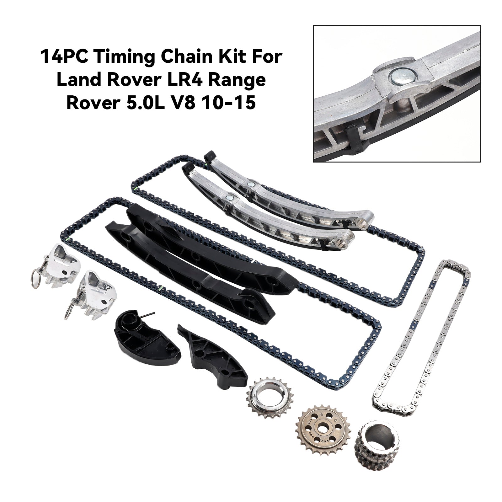 Kit de chaîne de distribution 14 pièces pour Land Rover LR4 Range Rover 5.0L V8 10-15