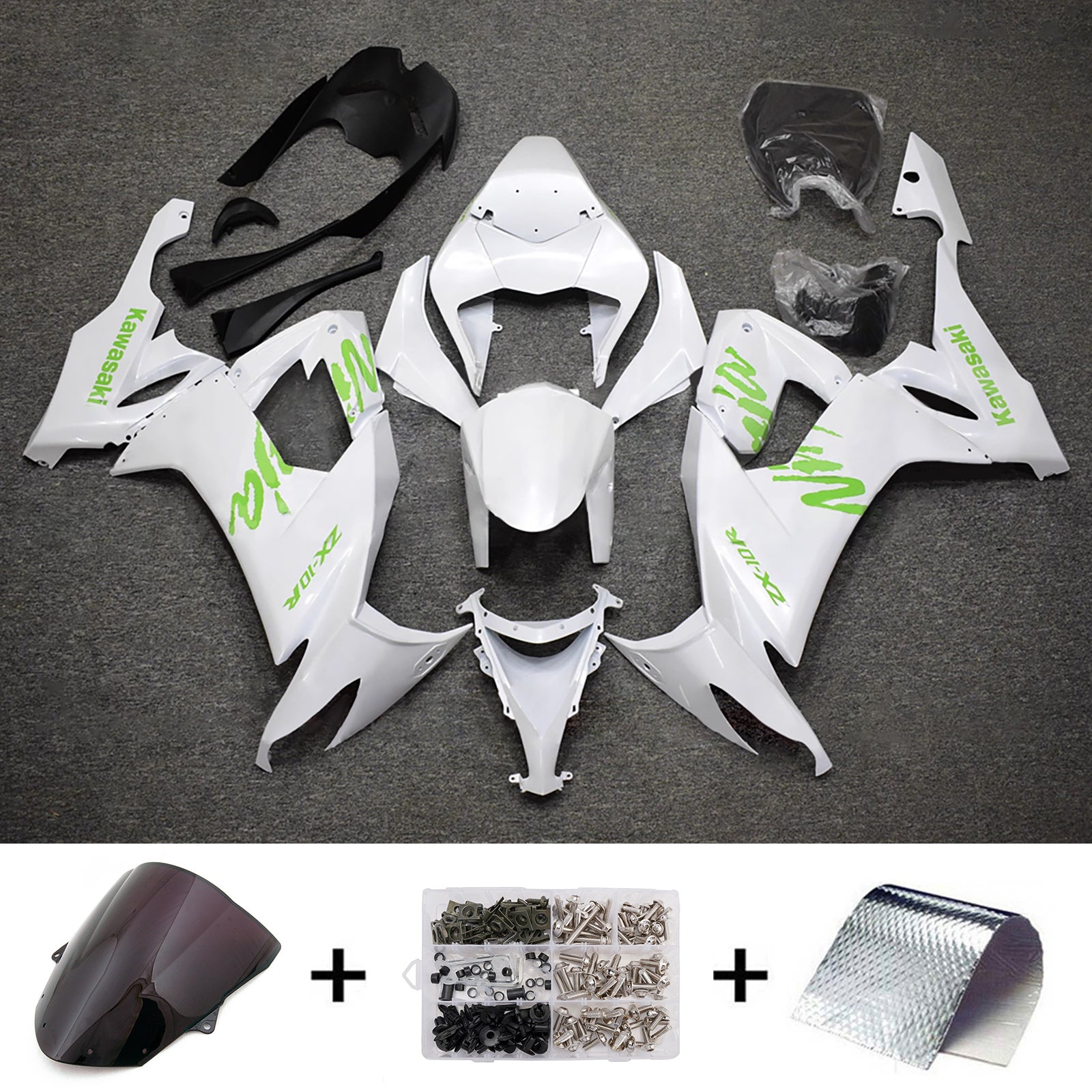 Kit carenatura iniezione carrozzeria in plastica ABS adatta per Kawasaki ZX10R 2008-2010