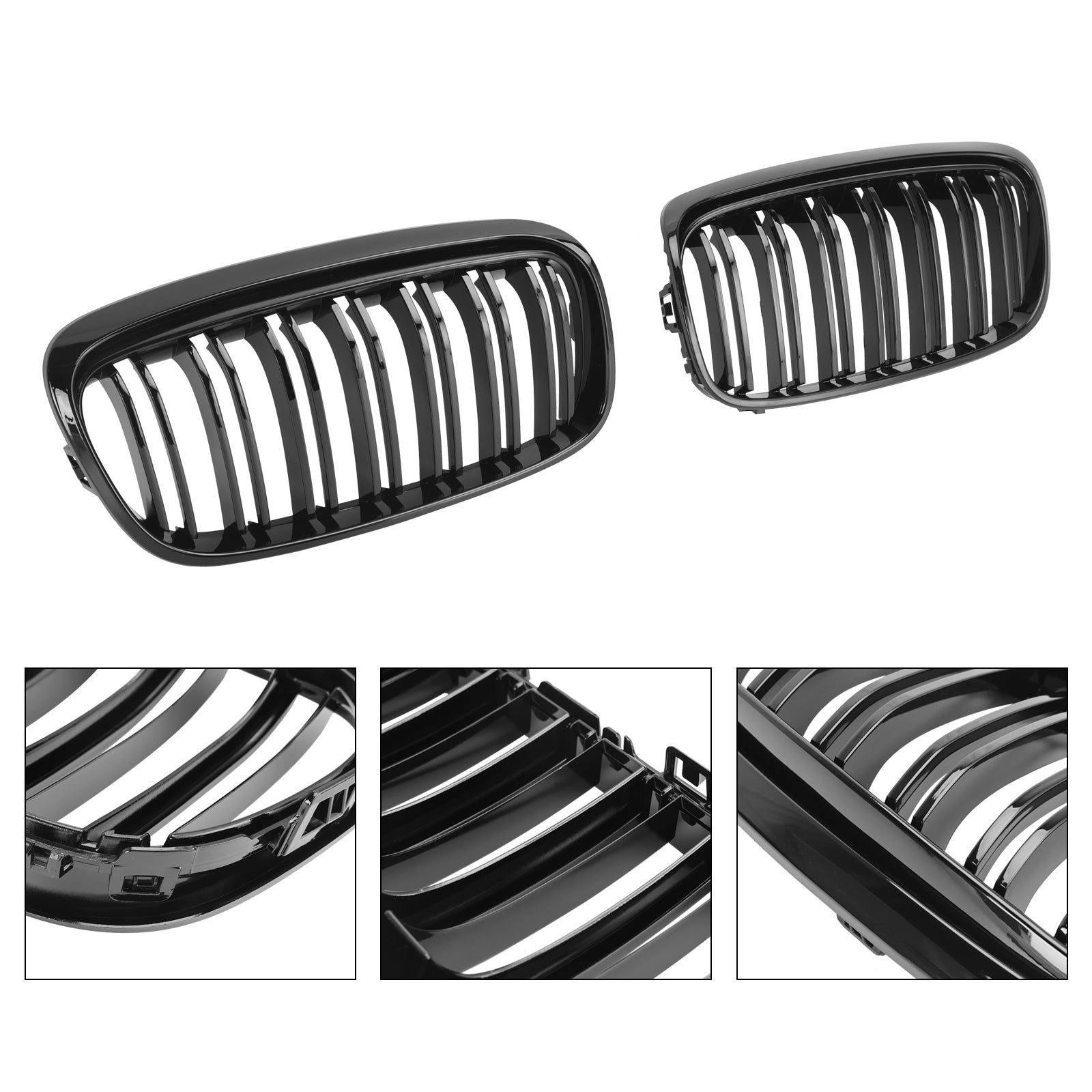 2018-2021 BMW 2 Series F45 F46 Gloss Black Front Kidney Grill Grille 2PCS