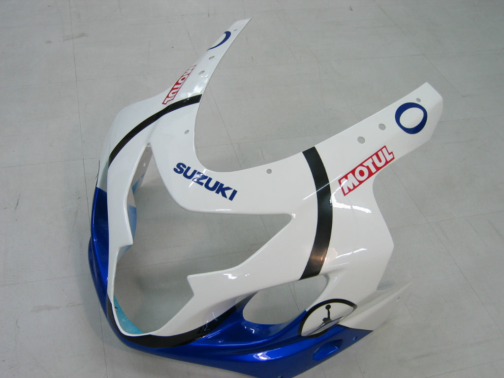 2004-2005 GSXR 600/750 White Blue Bodywork Fairing ABS Injection Molded Plastics Set Generic