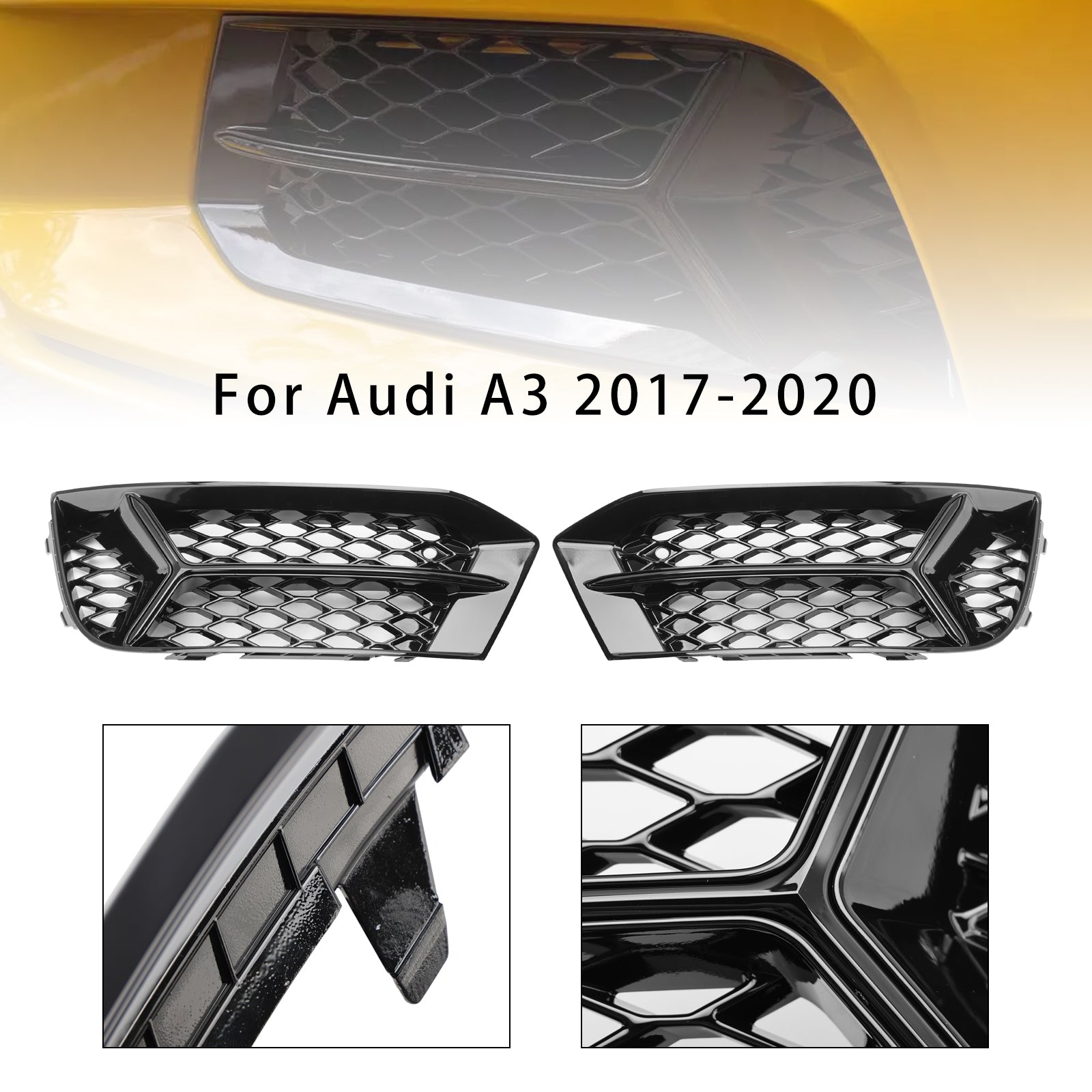 2017-20202020 AUDI A3 Bumper Grill Fog Light Cover Lemp Frame Trim