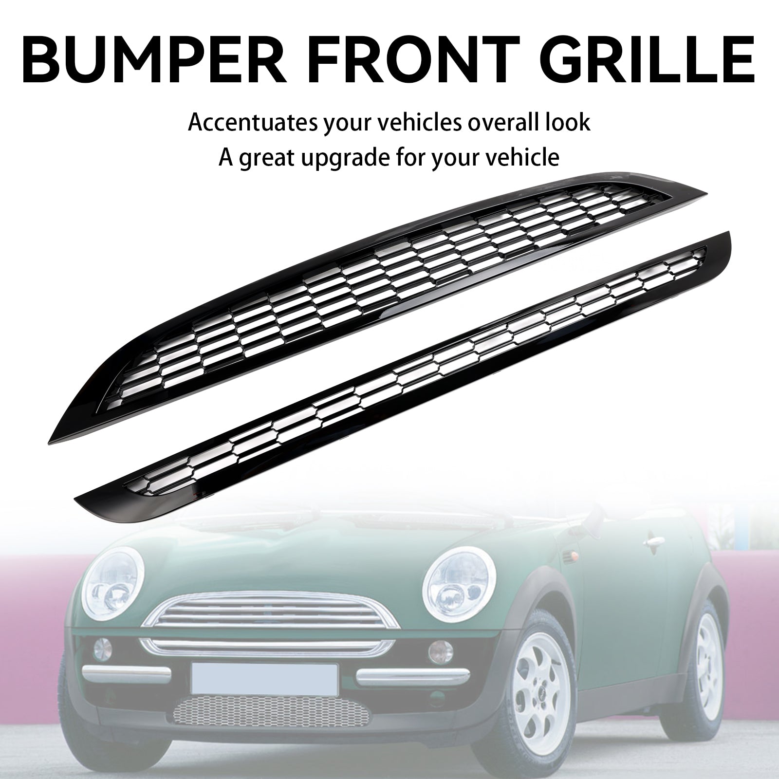 2002-2006 MINI R52 Convertible Honeycomb Mesh Front Grill Grille 2PCS