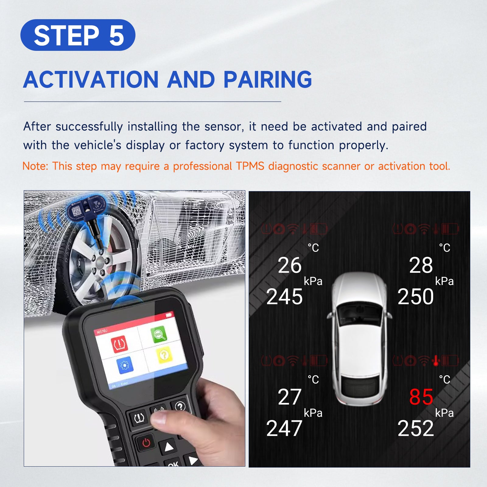 2021-2024 Tesla Model X 4Pcs Bluetooth TPMS Tire Pressure Sensor