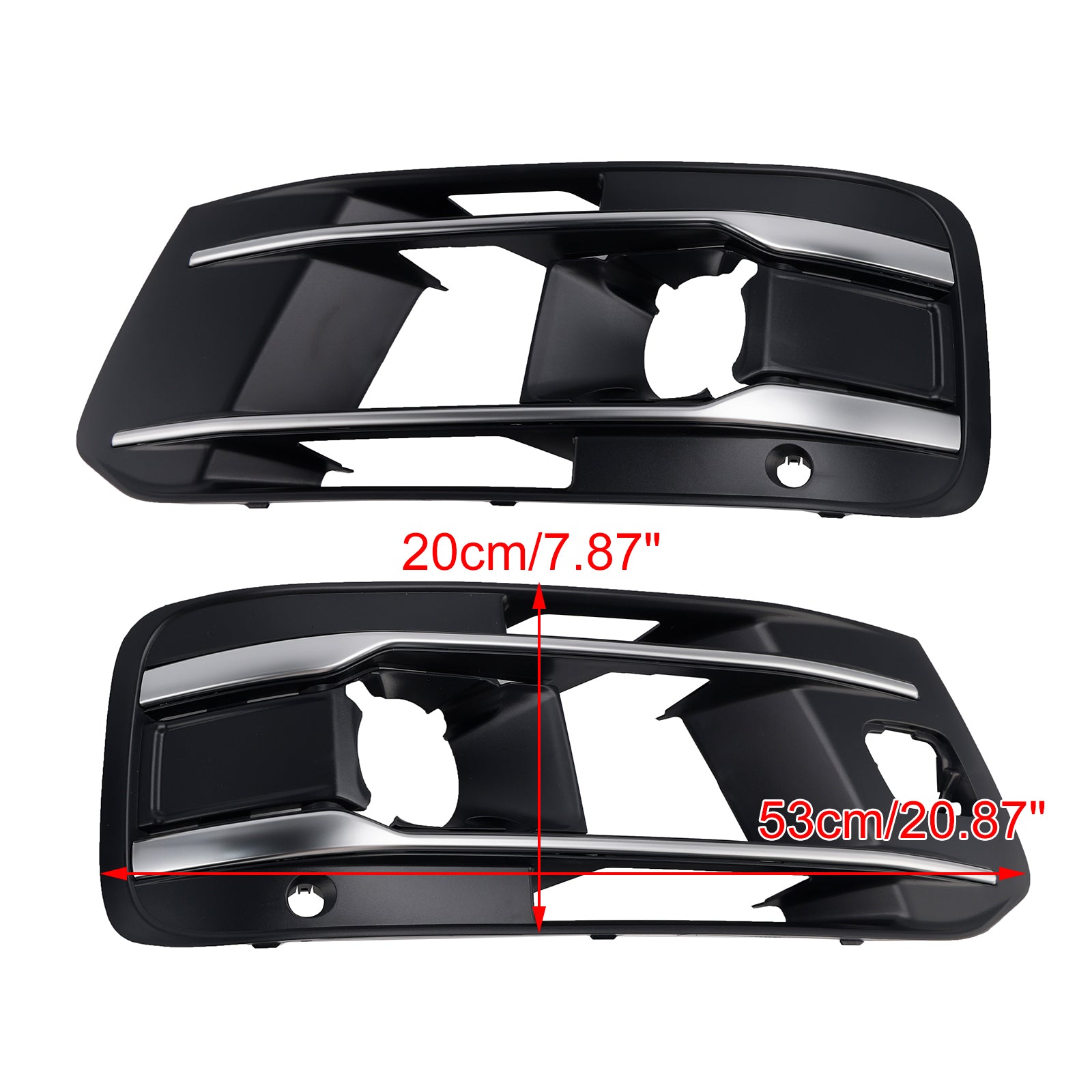 2016-2019 Fit Audi Q7 2PCS Front Bumper Fog Light Grille Cover 4M0807682AA4W3