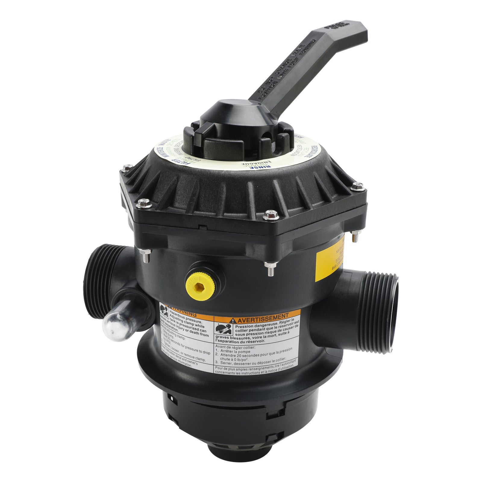 262506 Valve de style pince à 6 voies de 1-1/2 pouces compatible avec le filtre à sable de piscine et de spa