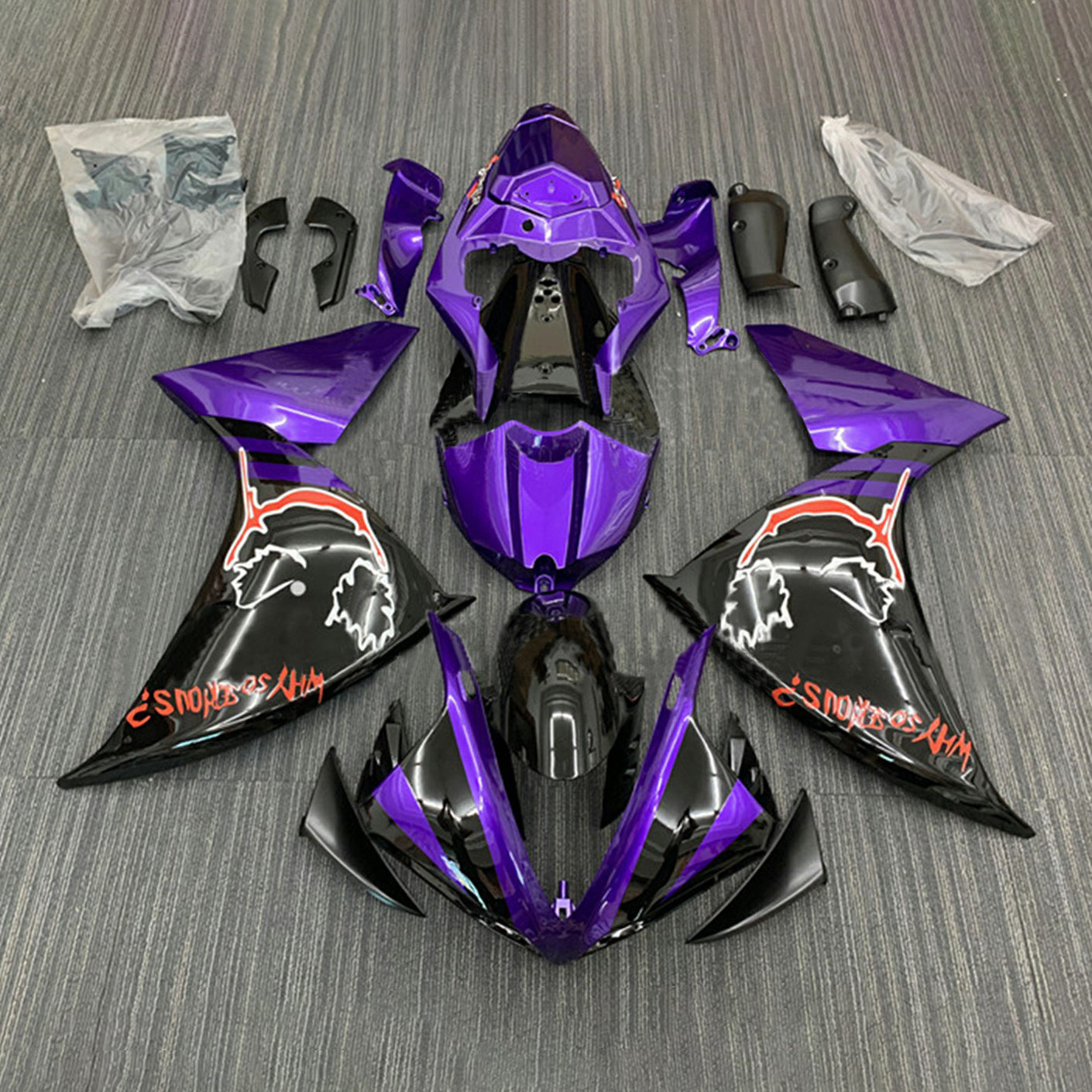 2009-2011 Yamaha YZF 1000 R1 Injeksjon Fairing Kit Bodywork Plastic ABS#166