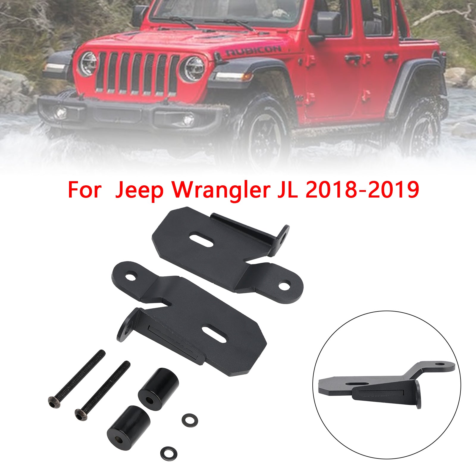 7318 suportes de montagem de luz preta A-pilar para Jeep Wrangler JL 2018-2019