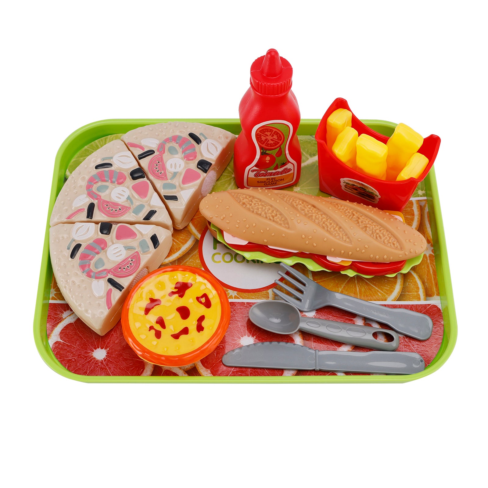 Pizza Eitaart Hotdog Frietjes Speelvoedsel Keukenset Kinderen Speelgoedset voor kinderen