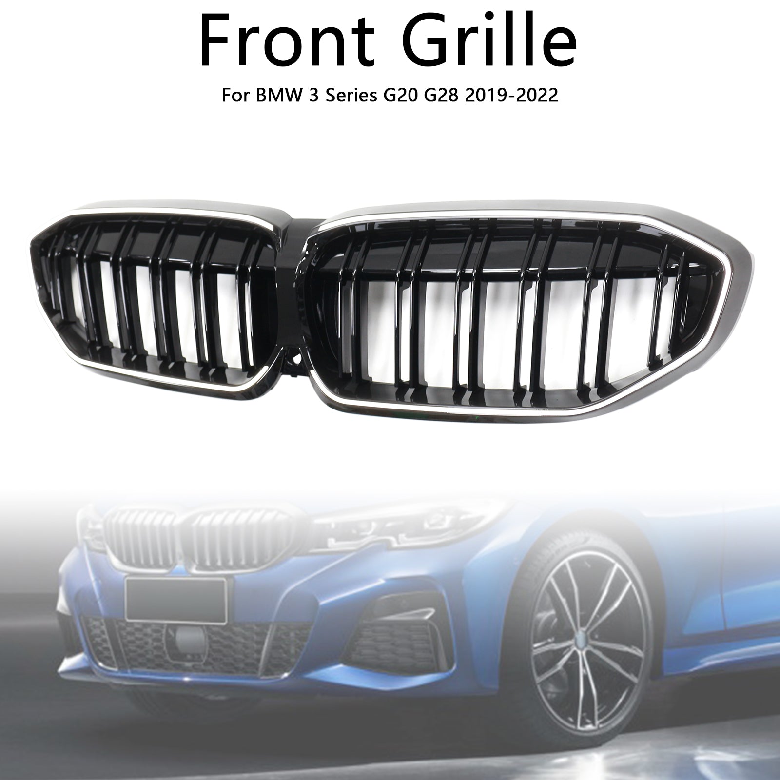 2019-2022 BMW 3 Série G20 Double lat à slat noir rein 51138072085