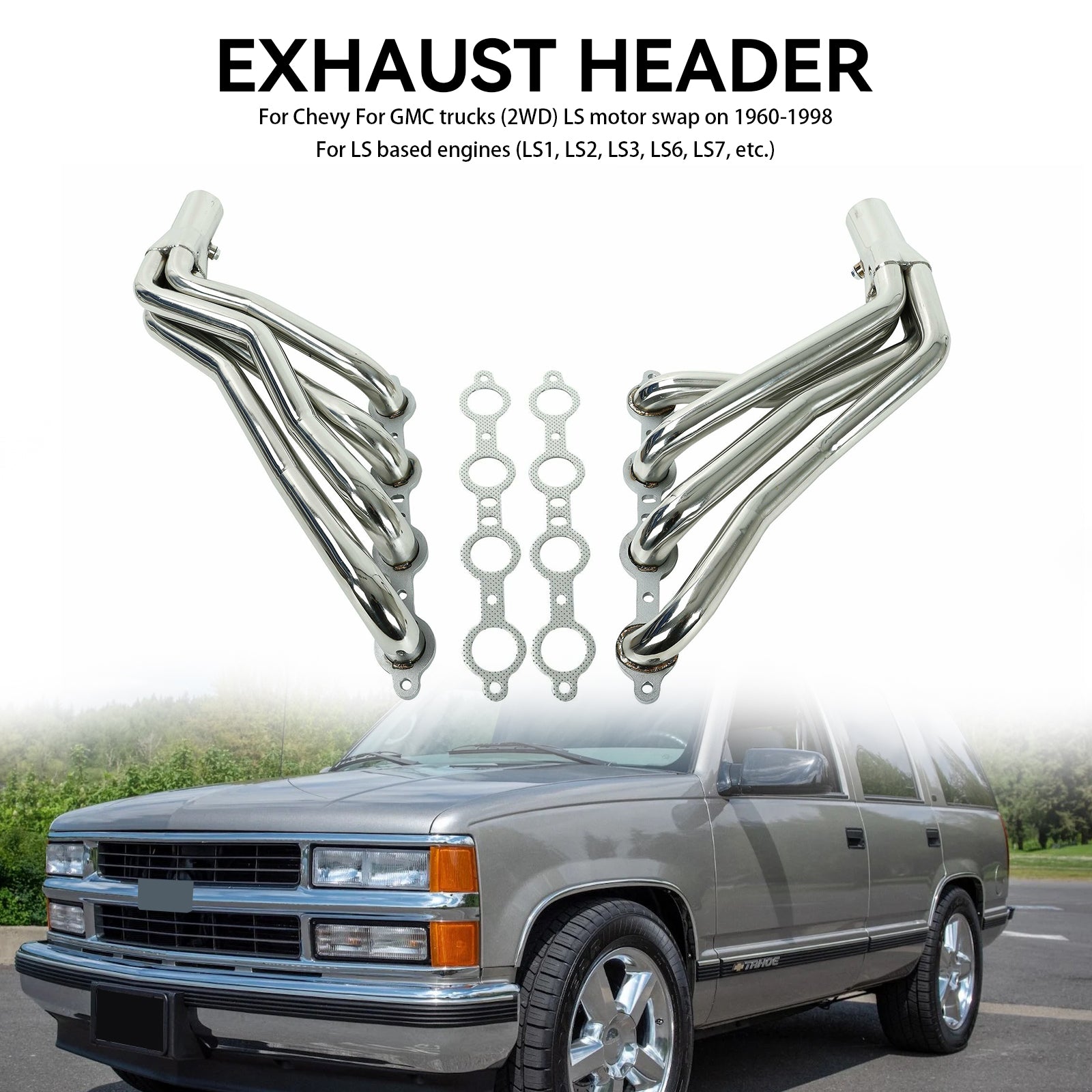 Cabeçotes de tubo de troca LS 1-3/4" Serve para Chevy Pontiac Buick LS1 LS2 LS3 LS6 LS7