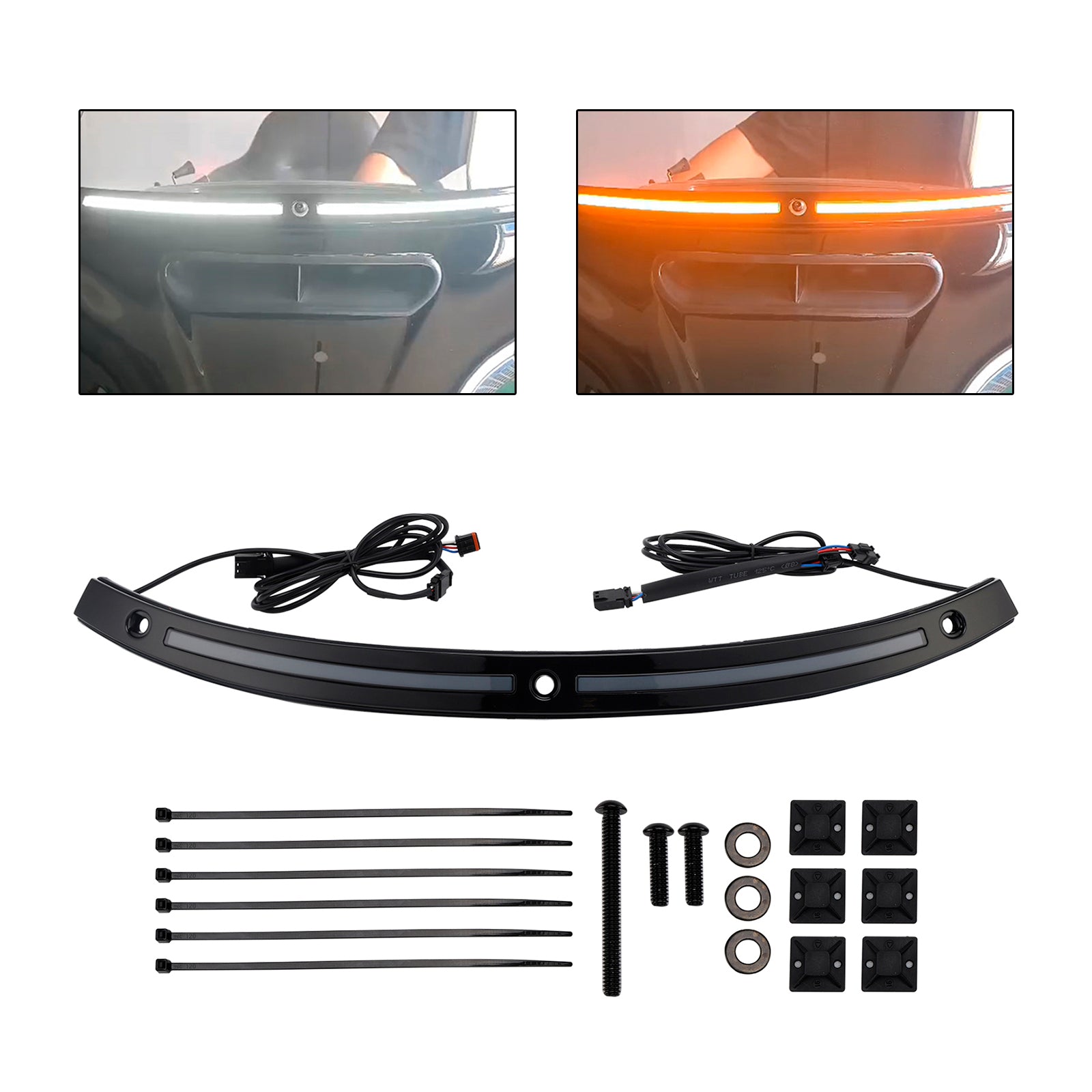 2014+Touring Electra Glide Street Glide Ultra Limited LED Running Turn Signal Light Windshield Trim