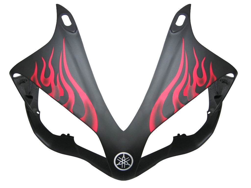 2007-2008 Yamaha YZF-R1 Black Matte & Red Flame Racing Fairings Generic