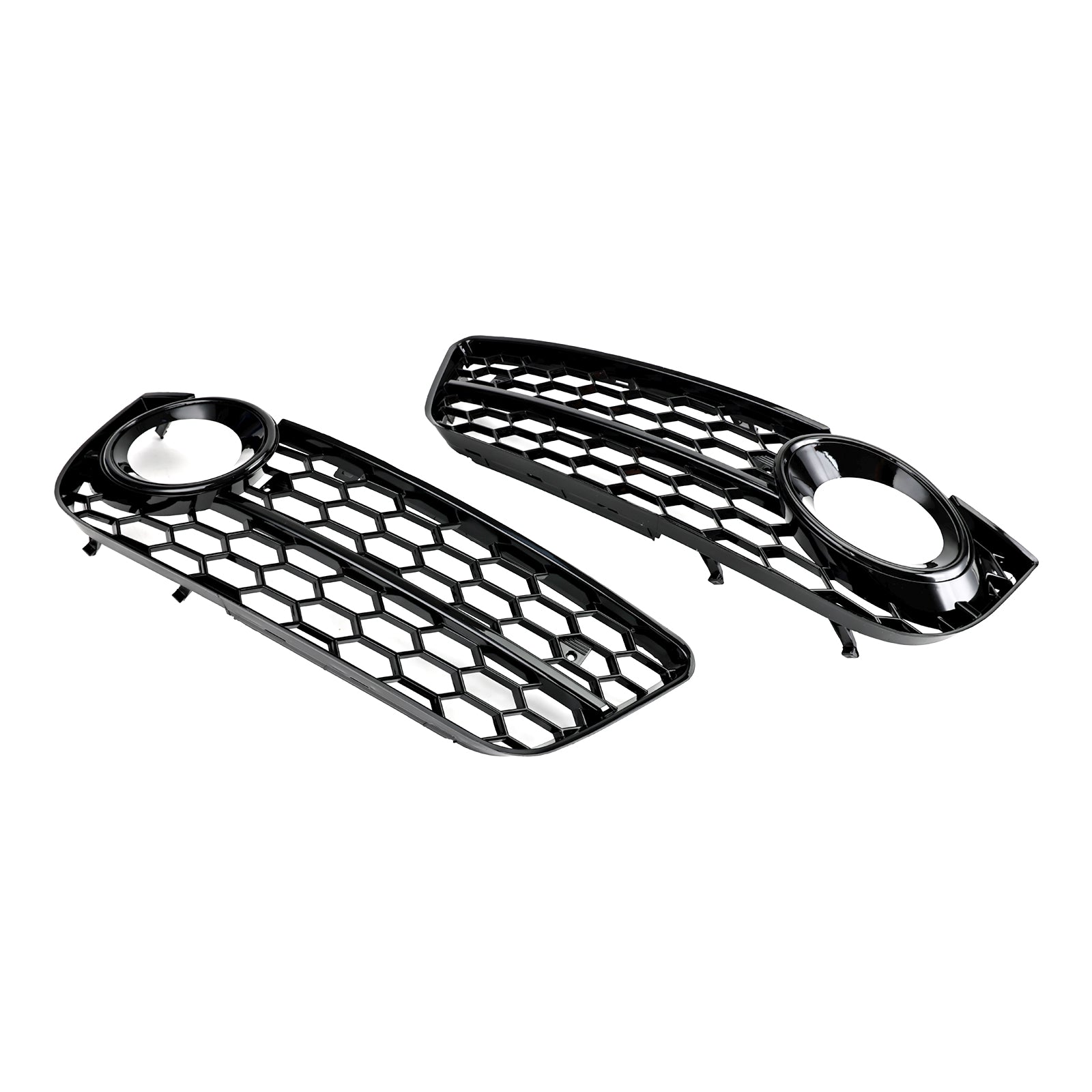 Pair Honeycomb Front Fog Lamp Cover Grille Grill Fit Audi A5 2007-2011