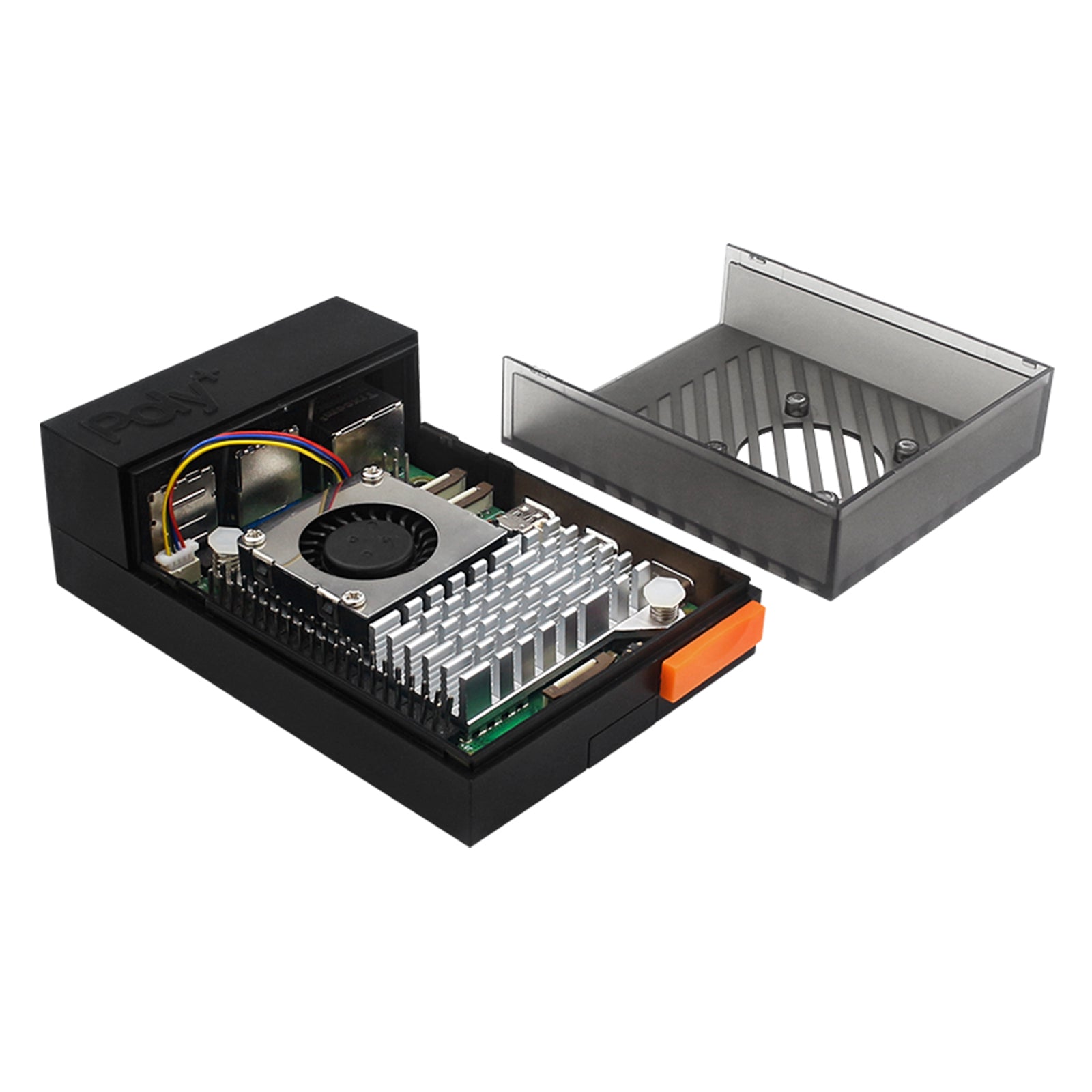 Raspberry Pi 5 POLY5+ behuizing Argon POLY 5+ doos Compatibel met PWM koelventilator ABS