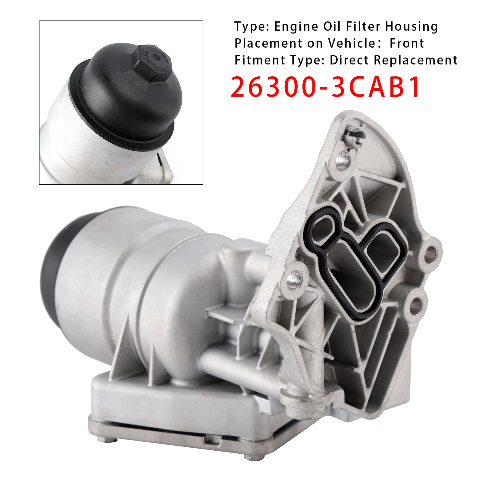 2013–2018 HYUNDAI Santa Fe Aluminum Engine Oil Filter Housing 26300-3CAB1 263003CAB0