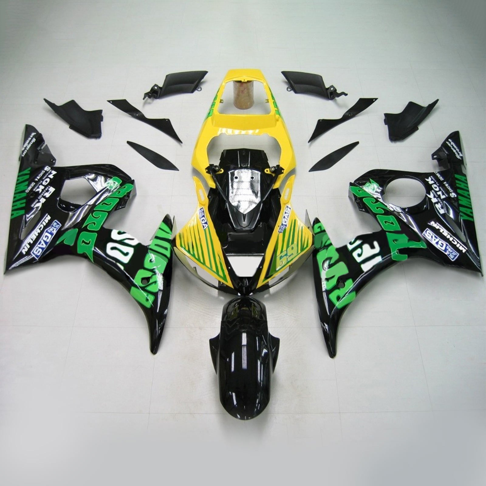 2003-2004 Yamaha YZF 600 R6/R6S vstrekovanie Súprava na kapotu karoséria Plast ABS #155