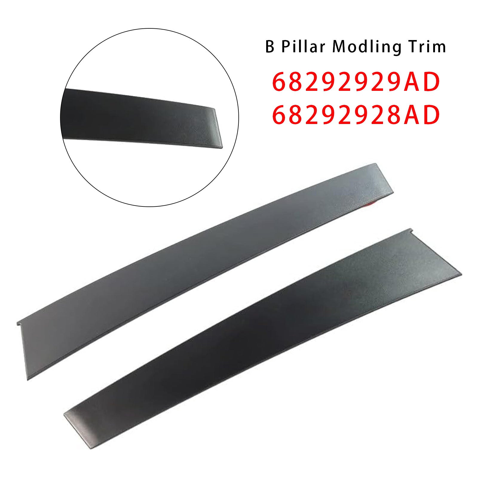 Garniture de moulage de pilier Dodge RAM 1500 B 2019-2026 avant 68292929AD + 68292928AD