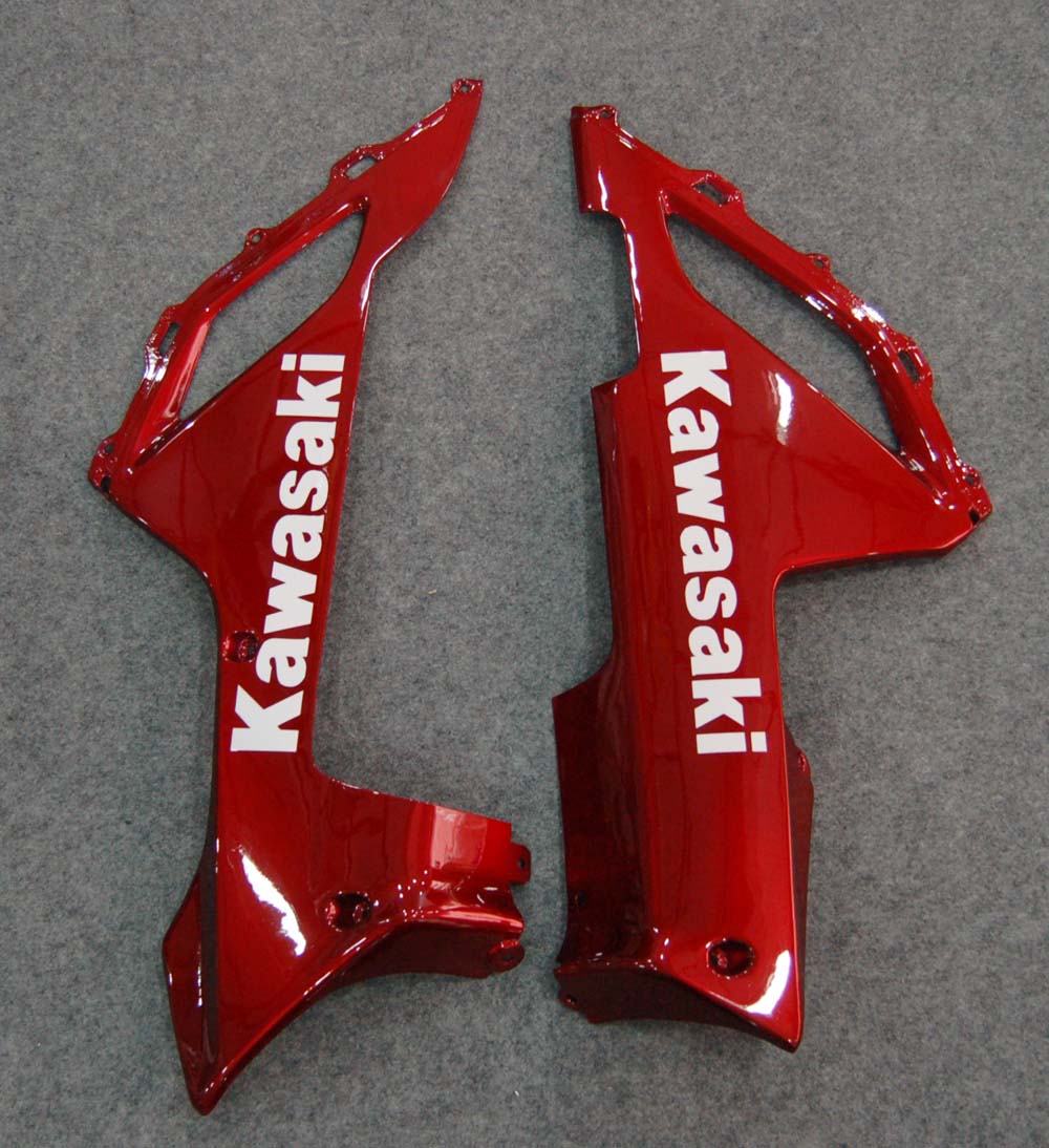 2007-2008 Kawasaki ZX6R ZX636 Fairings Black & Red Flame Ninja Racing Generic