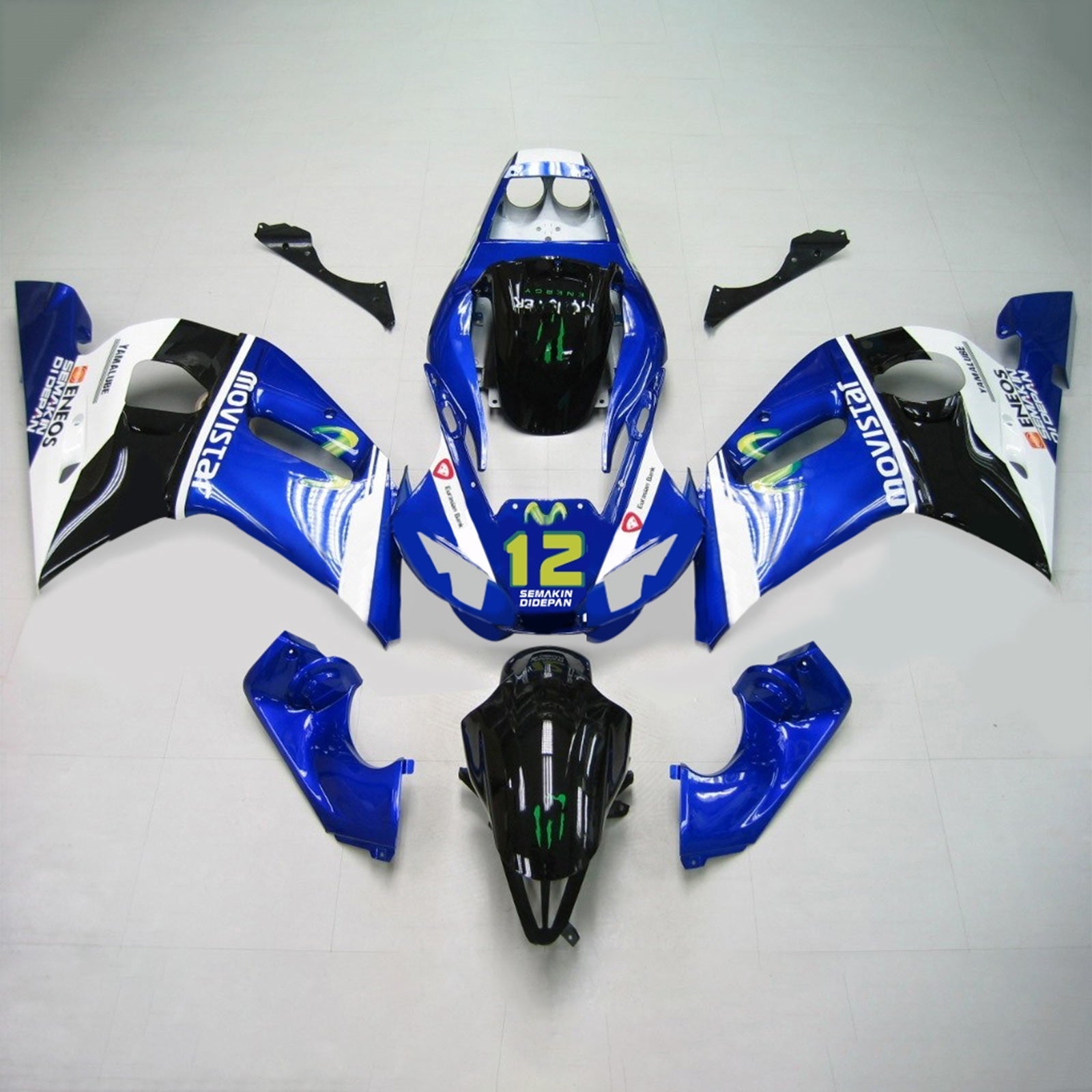 1998-2002 Yamaha YZF 600 R6 Injeksjon Fairing Kit Bodywork Plastic ABS #128