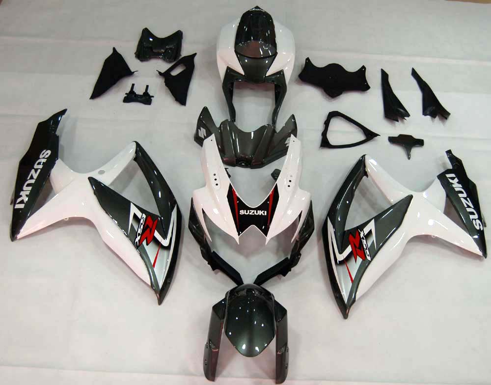 2008-2010 Suzuki GSXR 600 750 White & Silver GSXR Racing Fairings Generic