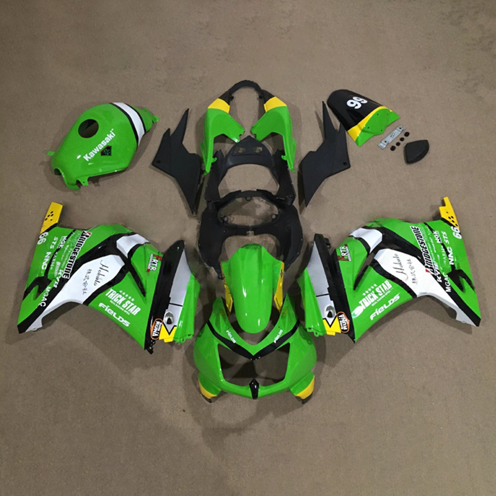 Kit carena iniezione carrozzeria in plastica ABS adatta per Kawasaki EX250 Ninja250R 2008-2012