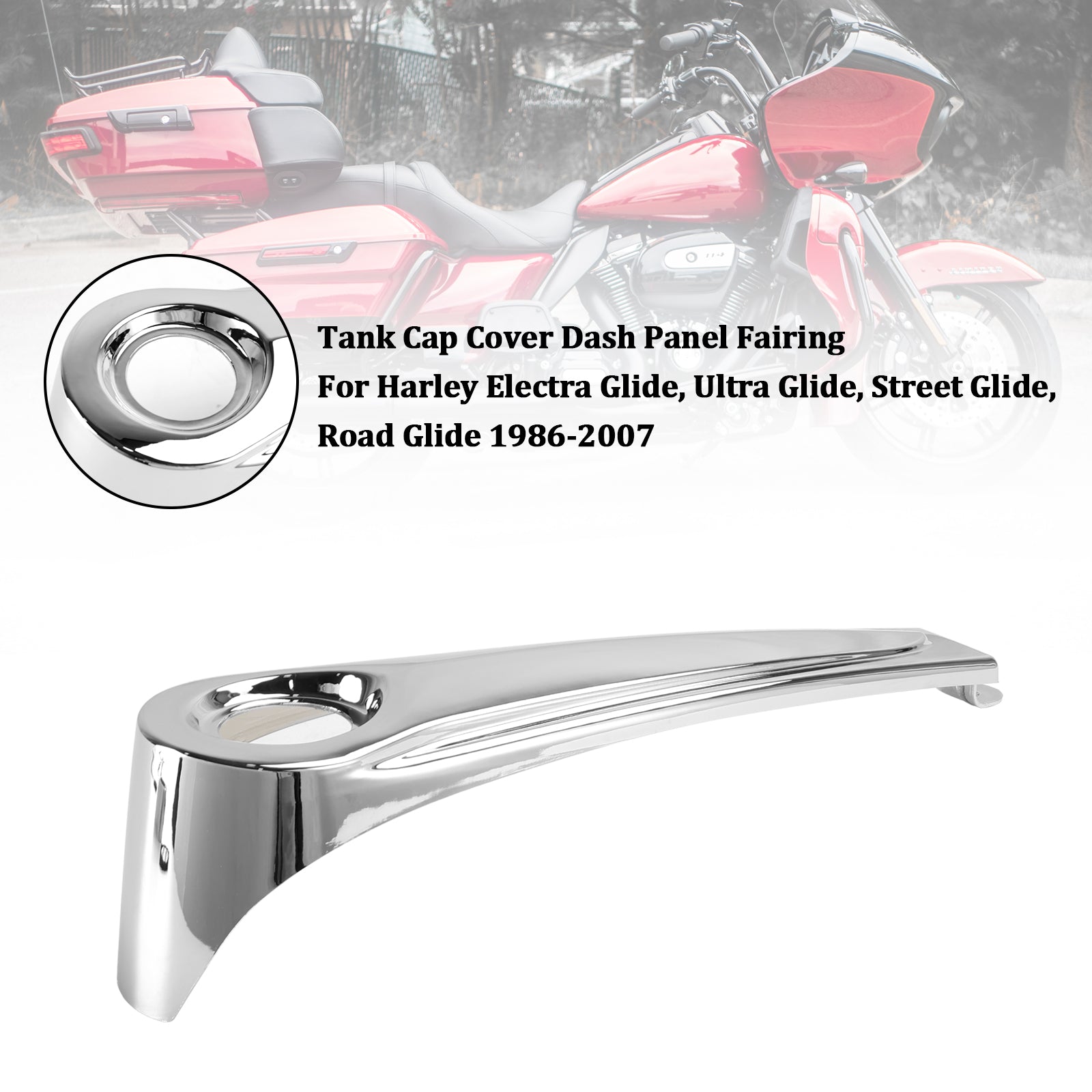 1986-2007 Harley Electra Glide, Ultra Glide, Street Glide, Road Glide Tank Cap Cover Panel Fairing