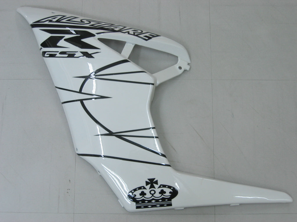 2005-2006 GSXR1000 White Black Bodywork Fairing ABS Injection Molded Plastics Set Generic