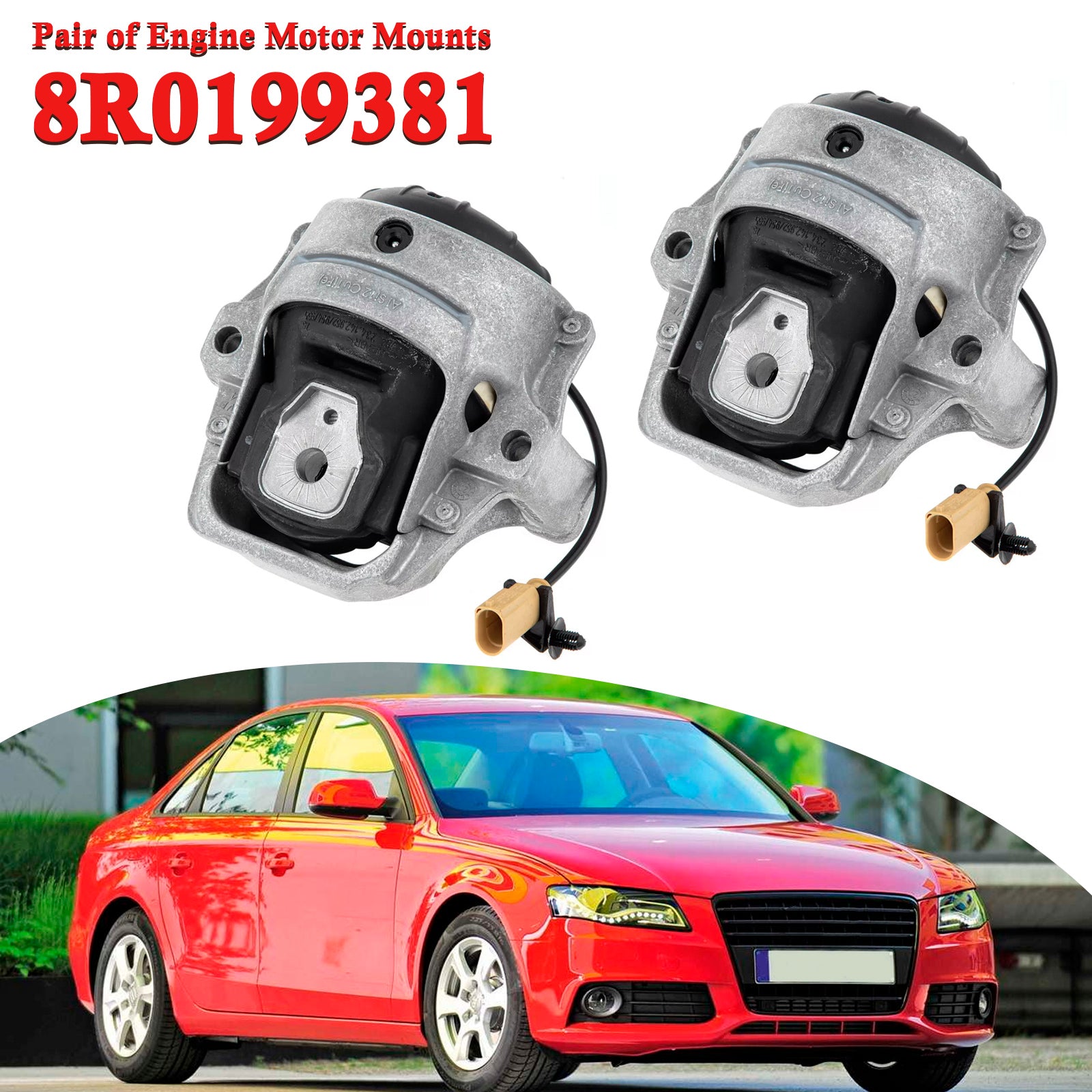 2010-2017 Audi A5 Pair Motor Motor Mount Support Bracket 8R0199381