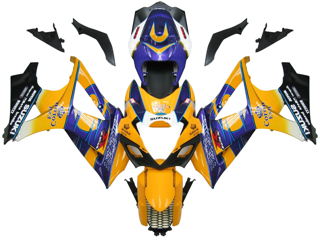 2007-2008 Suzuki GSXR 1000 Yellow Blue Alstare Corona Racing Fairings Generic