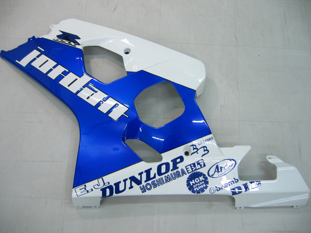 2004-2005 GSXR 600/750 White Blue Bodywork Fairing ABS Injection Molded Plastics Set Generic