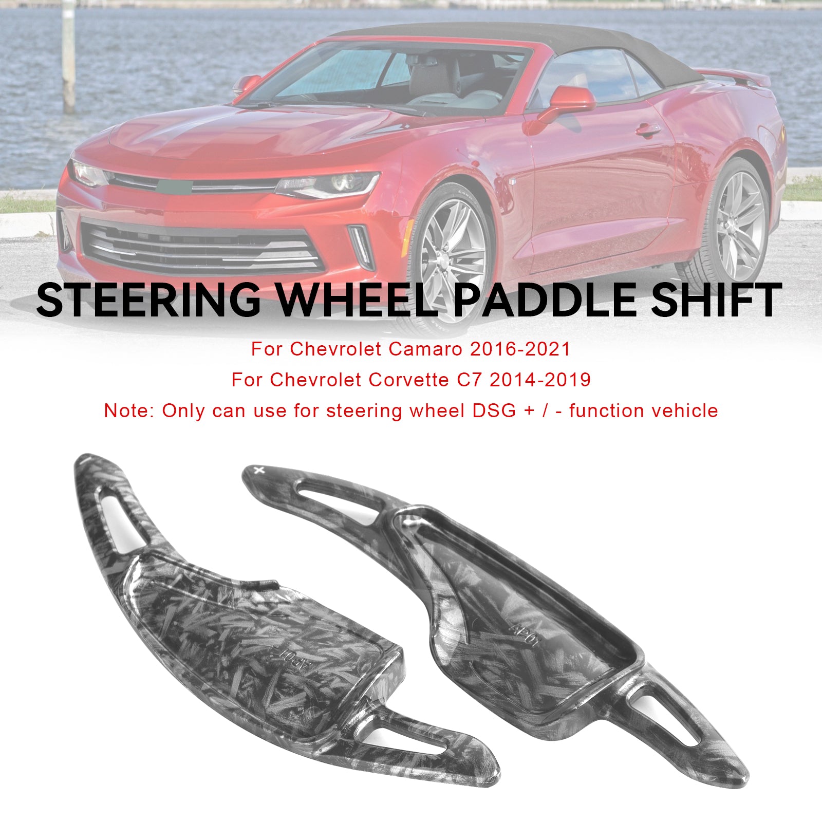 Steering Wheel Paddle Shifter Extensions Fit Chevy C7 Corvette Camaro 2014-21