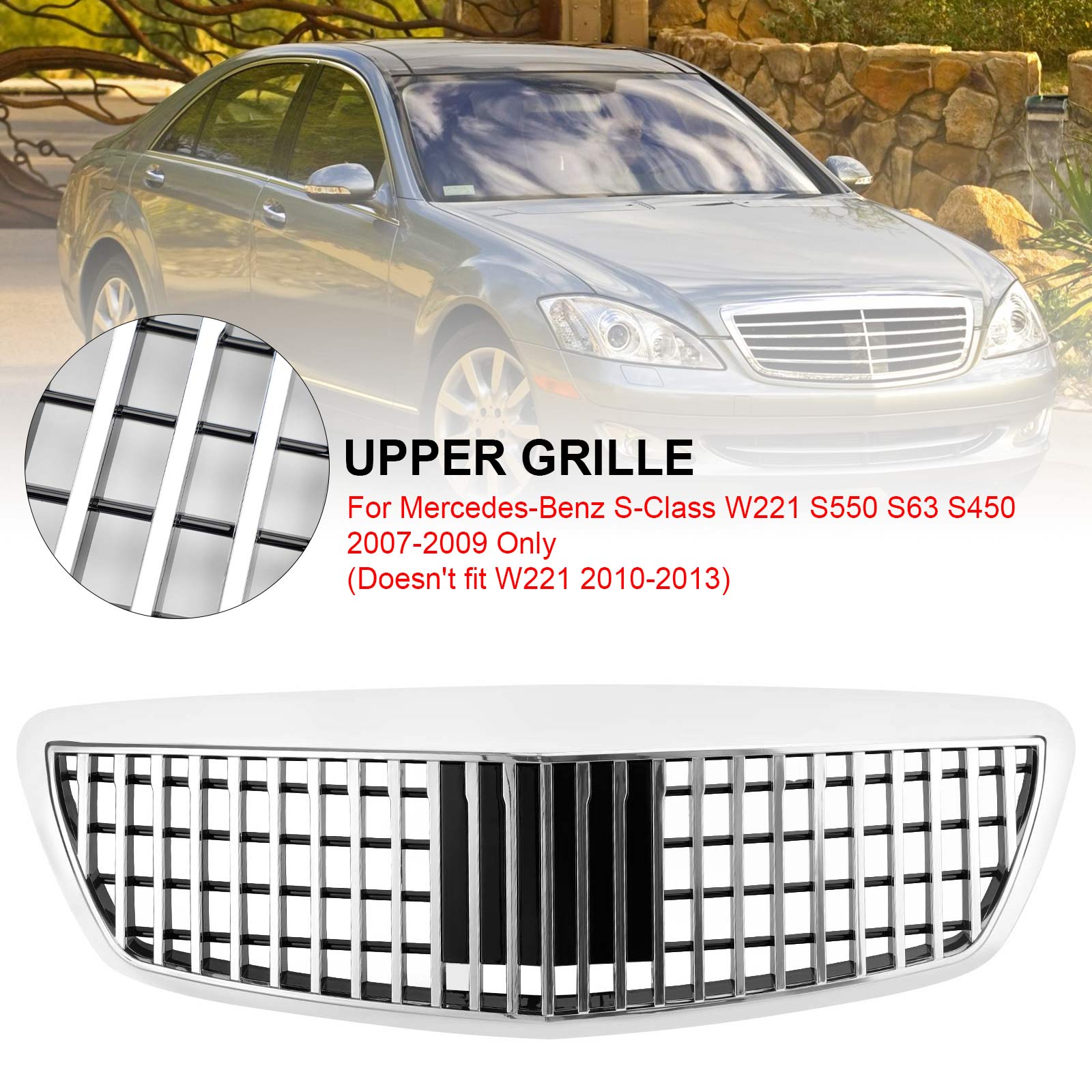 2007-2009 Benz S-Klasse W221 S550 S63 S450 MayBach Stijl Grille Grill Chroom