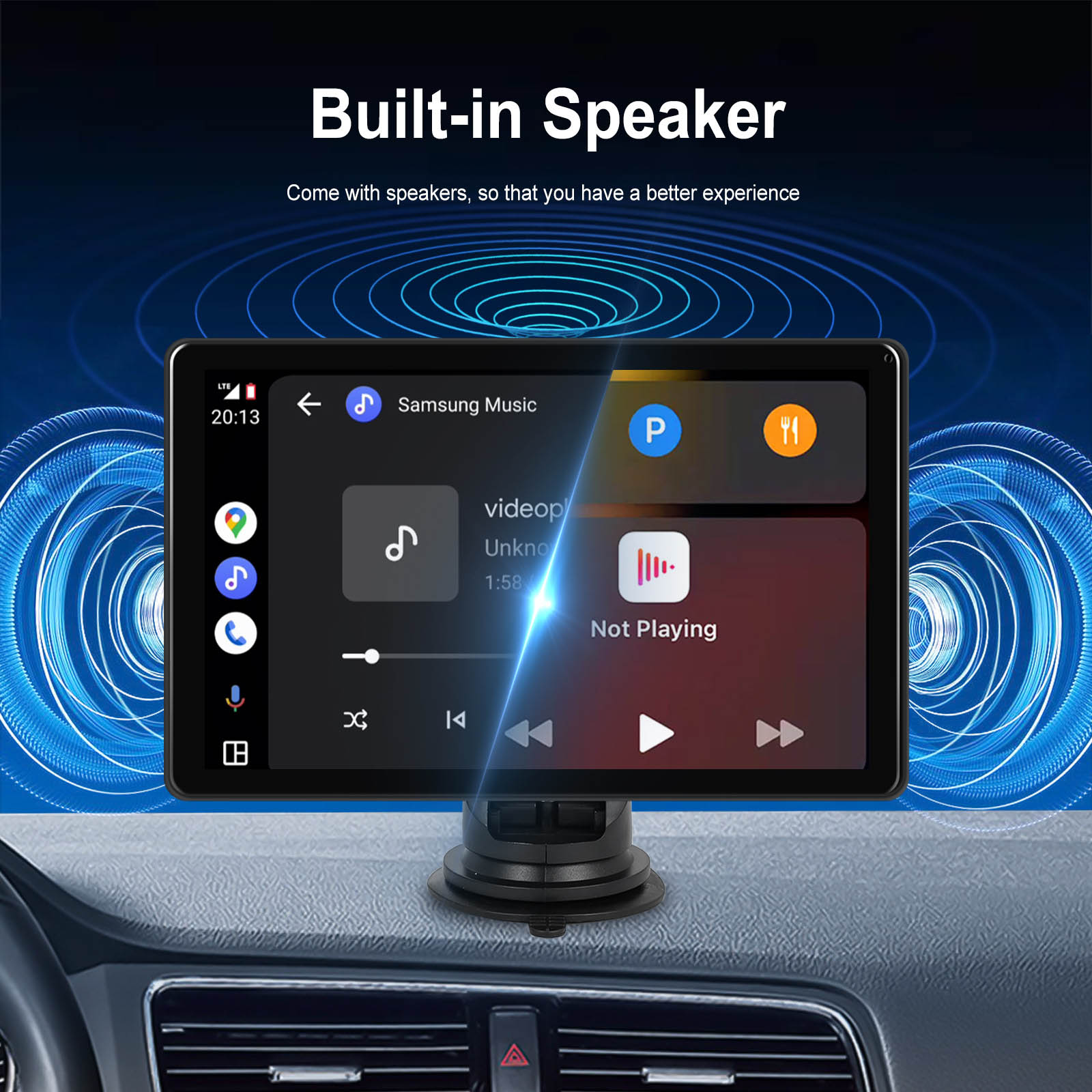 8" Touchscreen Apple CarPlay Android Auto Horizontaal Verticaal Schakelen Weergave